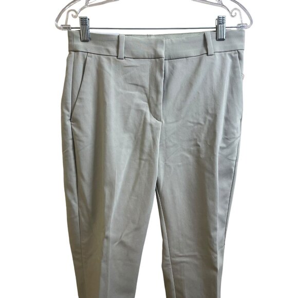 H&M Dress Slacks Women Size 8 Ivory Slash Pocket Straight leg Flat Front - Picture 4 of 8